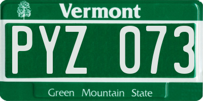 VT license plate PYZ073