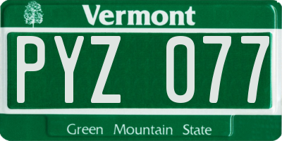 VT license plate PYZ077