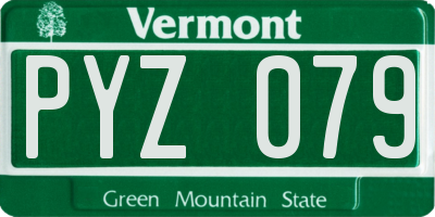 VT license plate PYZ079