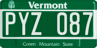 VT license plate PYZ087