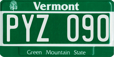VT license plate PYZ090