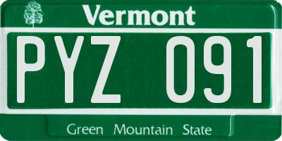 VT license plate PYZ091