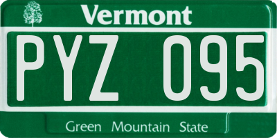 VT license plate PYZ095