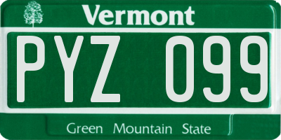 VT license plate PYZ099