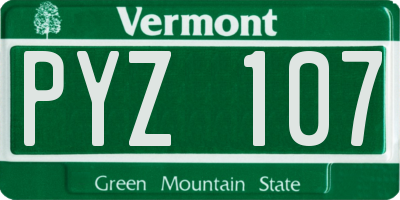 VT license plate PYZ107