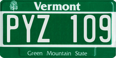 VT license plate PYZ109