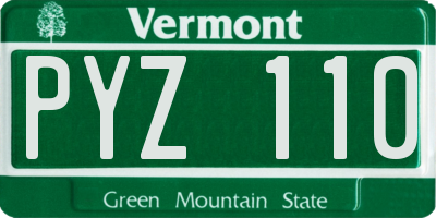 VT license plate PYZ110