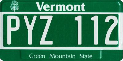 VT license plate PYZ112