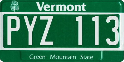 VT license plate PYZ113