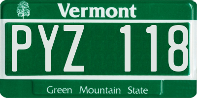 VT license plate PYZ118