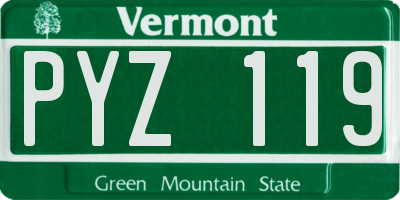 VT license plate PYZ119