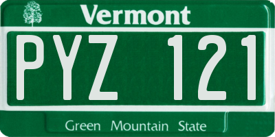 VT license plate PYZ121