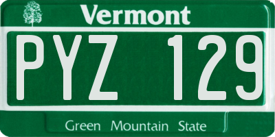 VT license plate PYZ129
