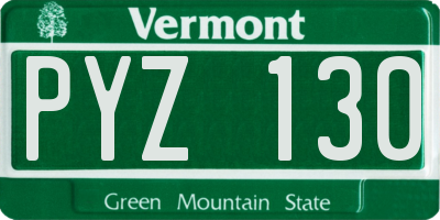 VT license plate PYZ130