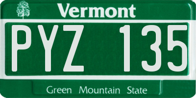 VT license plate PYZ135