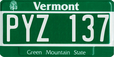 VT license plate PYZ137