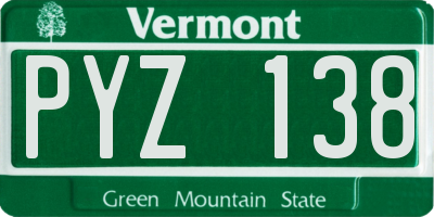 VT license plate PYZ138