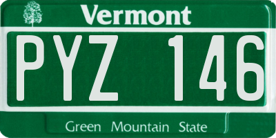 VT license plate PYZ146
