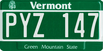 VT license plate PYZ147