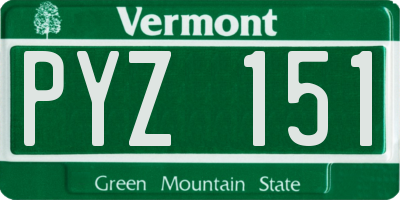 VT license plate PYZ151