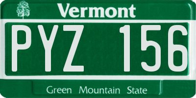 VT license plate PYZ156