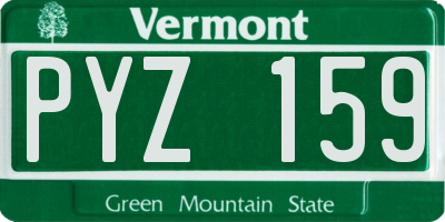 VT license plate PYZ159
