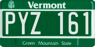 VT license plate PYZ161