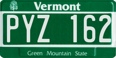 VT license plate PYZ162