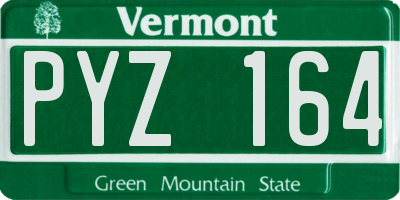 VT license plate PYZ164