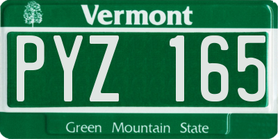 VT license plate PYZ165