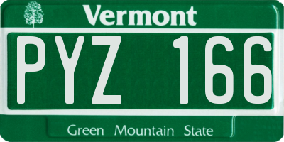 VT license plate PYZ166