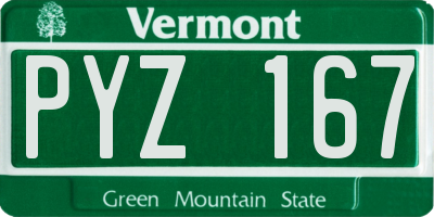VT license plate PYZ167