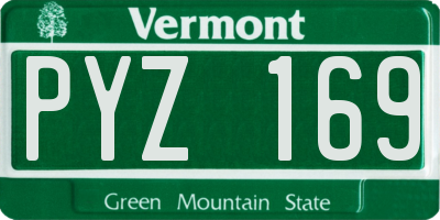 VT license plate PYZ169