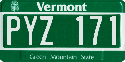 VT license plate PYZ171