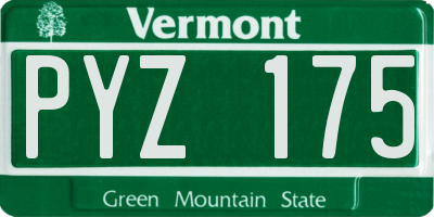 VT license plate PYZ175
