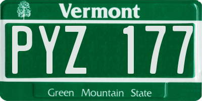 VT license plate PYZ177