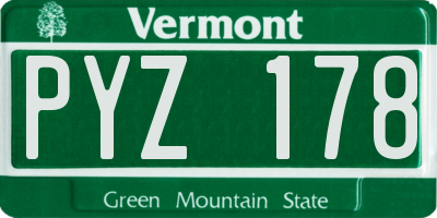 VT license plate PYZ178