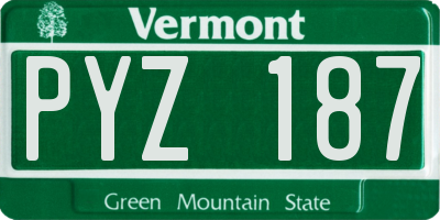VT license plate PYZ187