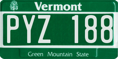 VT license plate PYZ188