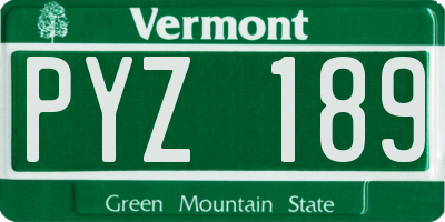 VT license plate PYZ189