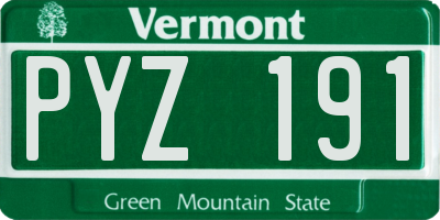 VT license plate PYZ191