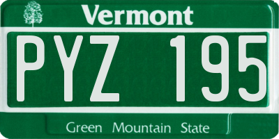 VT license plate PYZ195