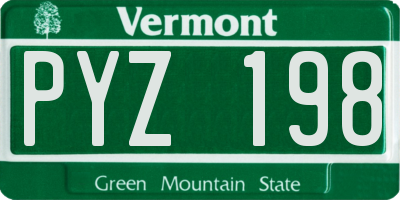 VT license plate PYZ198