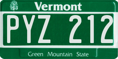 VT license plate PYZ212