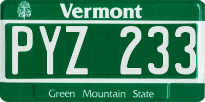 VT license plate PYZ233