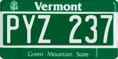 VT license plate PYZ237