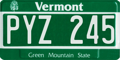 VT license plate PYZ245