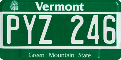 VT license plate PYZ246