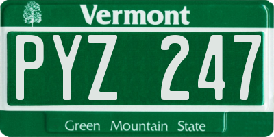 VT license plate PYZ247