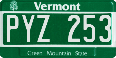 VT license plate PYZ253